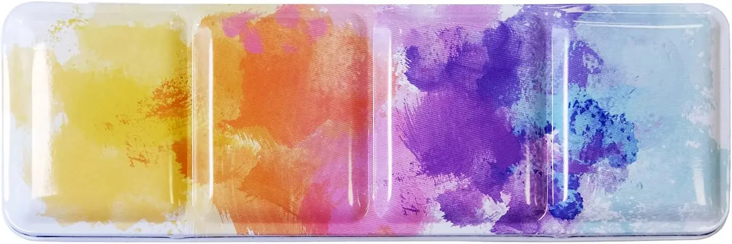 MEEDEN Travel Water Color Paint Palette Tin with 12 Half Pans Black