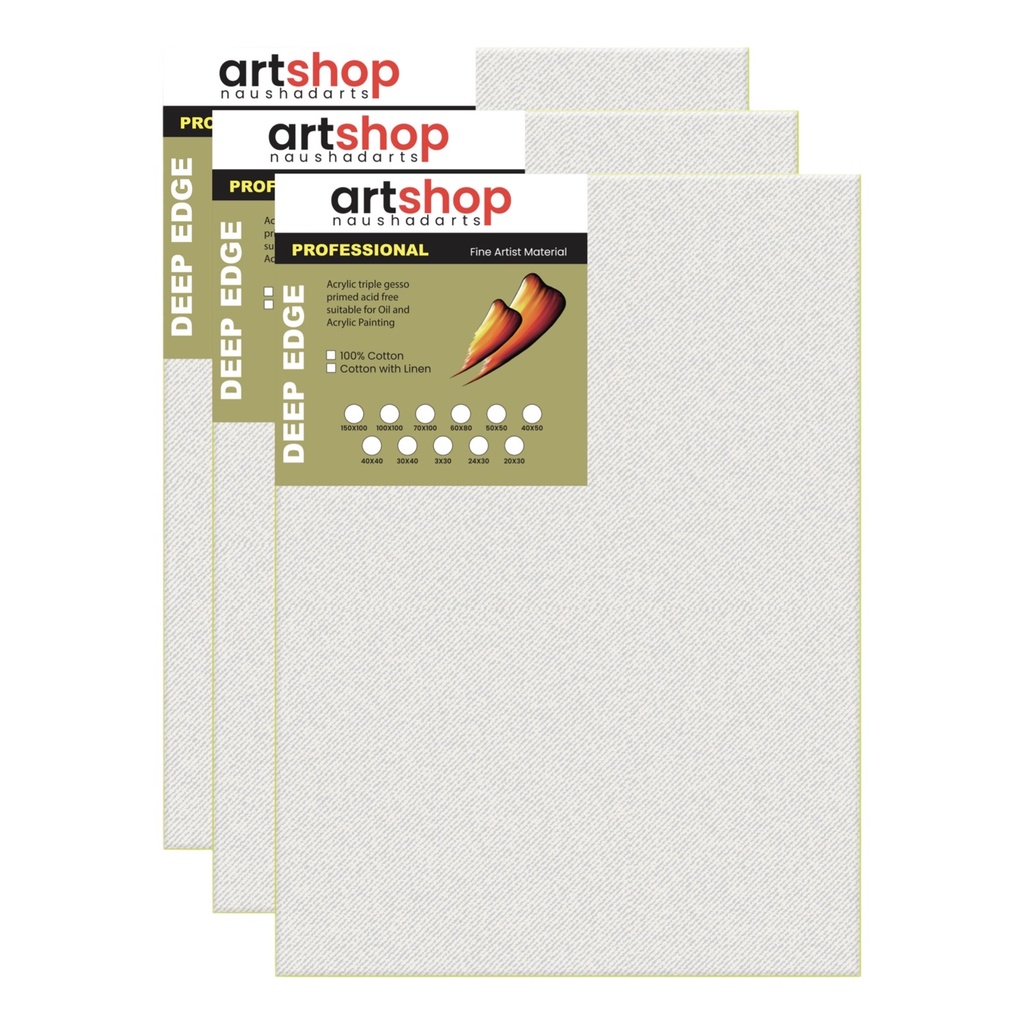 80 X 60cm - 380g Deep Edge 100% Cotton Canvas