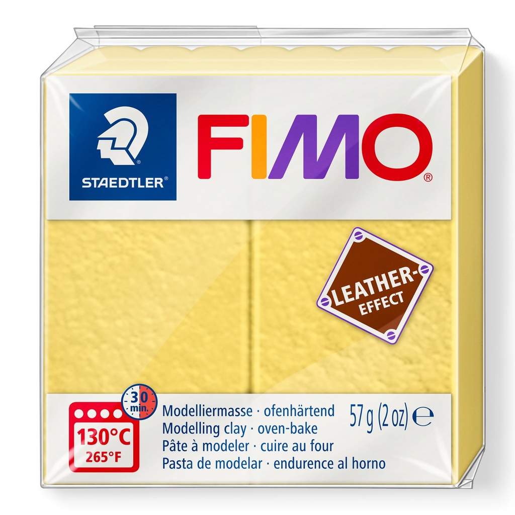 STAEDTLER MODELLING CLAY FIMO LEATHER EFFECT 57G SAFFRON YELLOW 8010-109