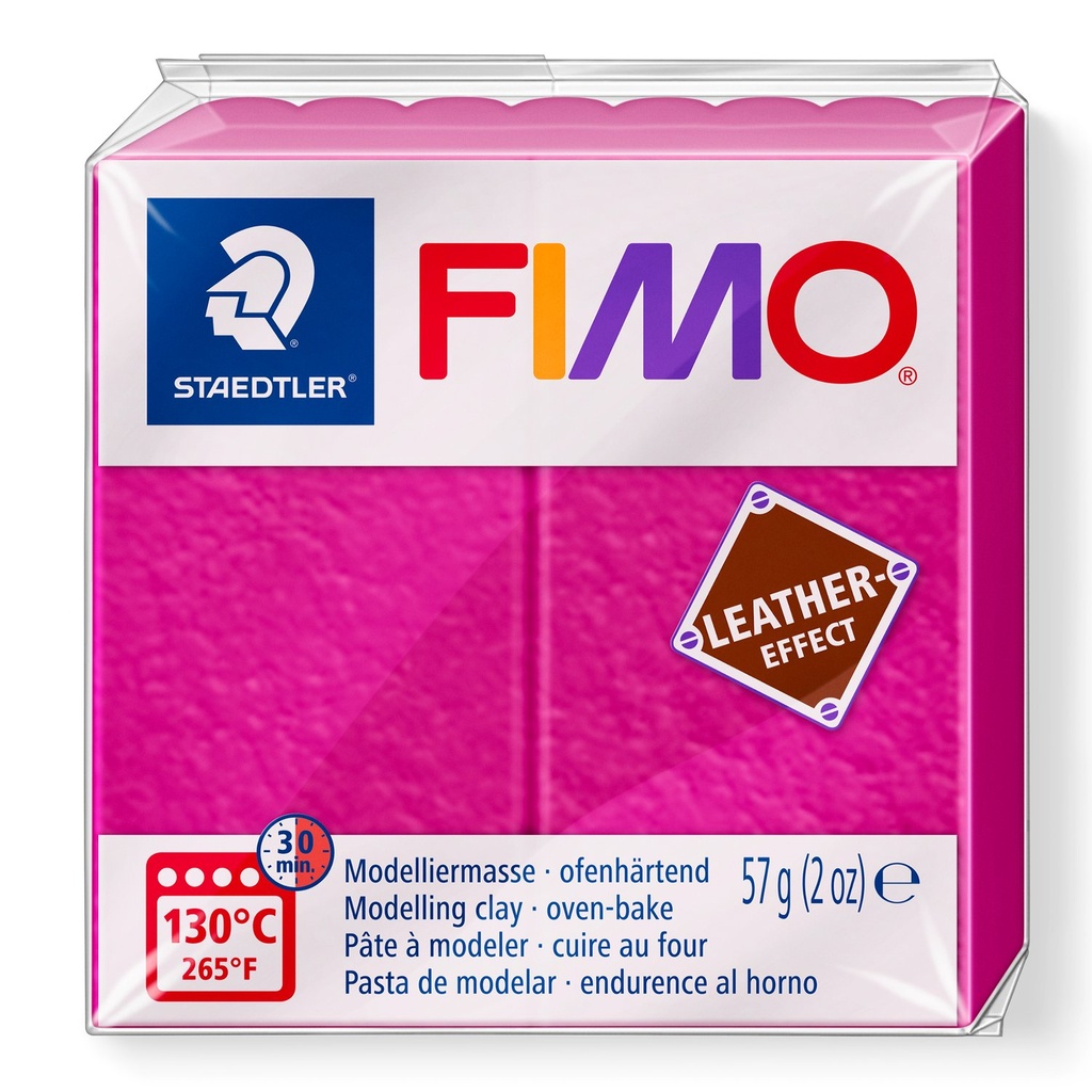 STAEDTLER MODELLING CLAY FIMO LEATHER EFFECT 57G BERRY 8010-229