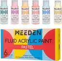 Meeden Fluid Pastel Acrylic Paint Set, 6 Colors, 60 ml / 2 oz