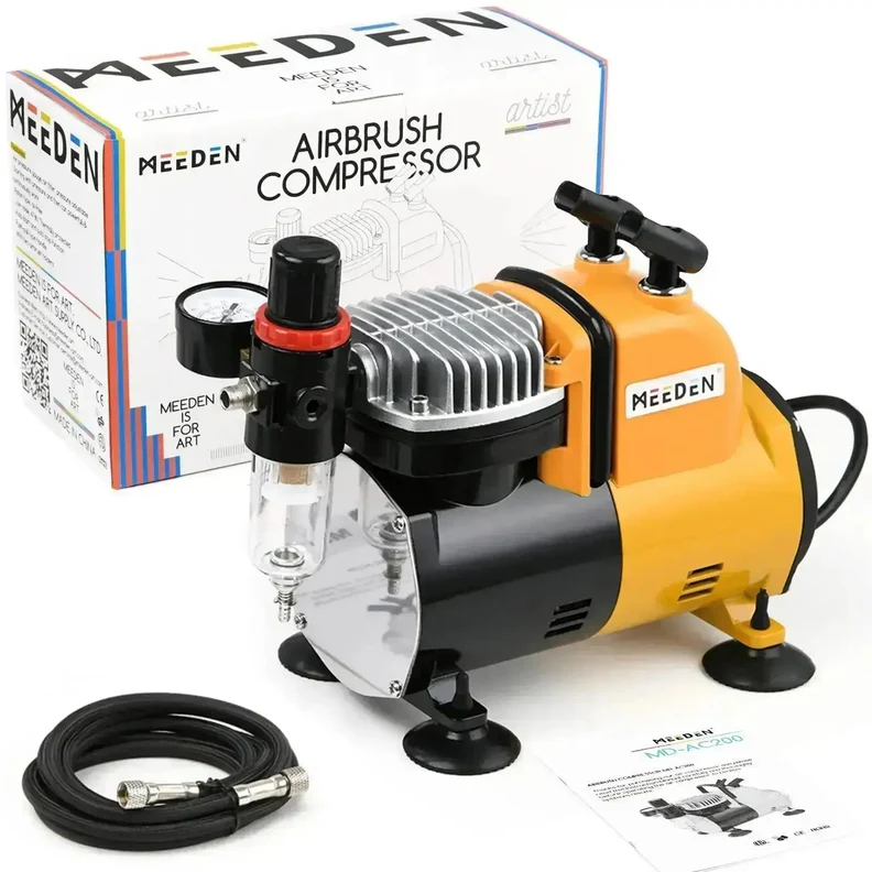 Meeden Airbrush Compressor 1/5hp Model 7002, Professional Single Piston
