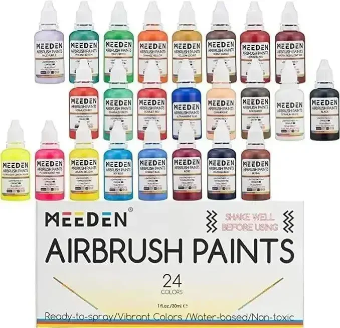 Meeden Airbrush Paint 24 Colors Set, 30 ml / 3 oz