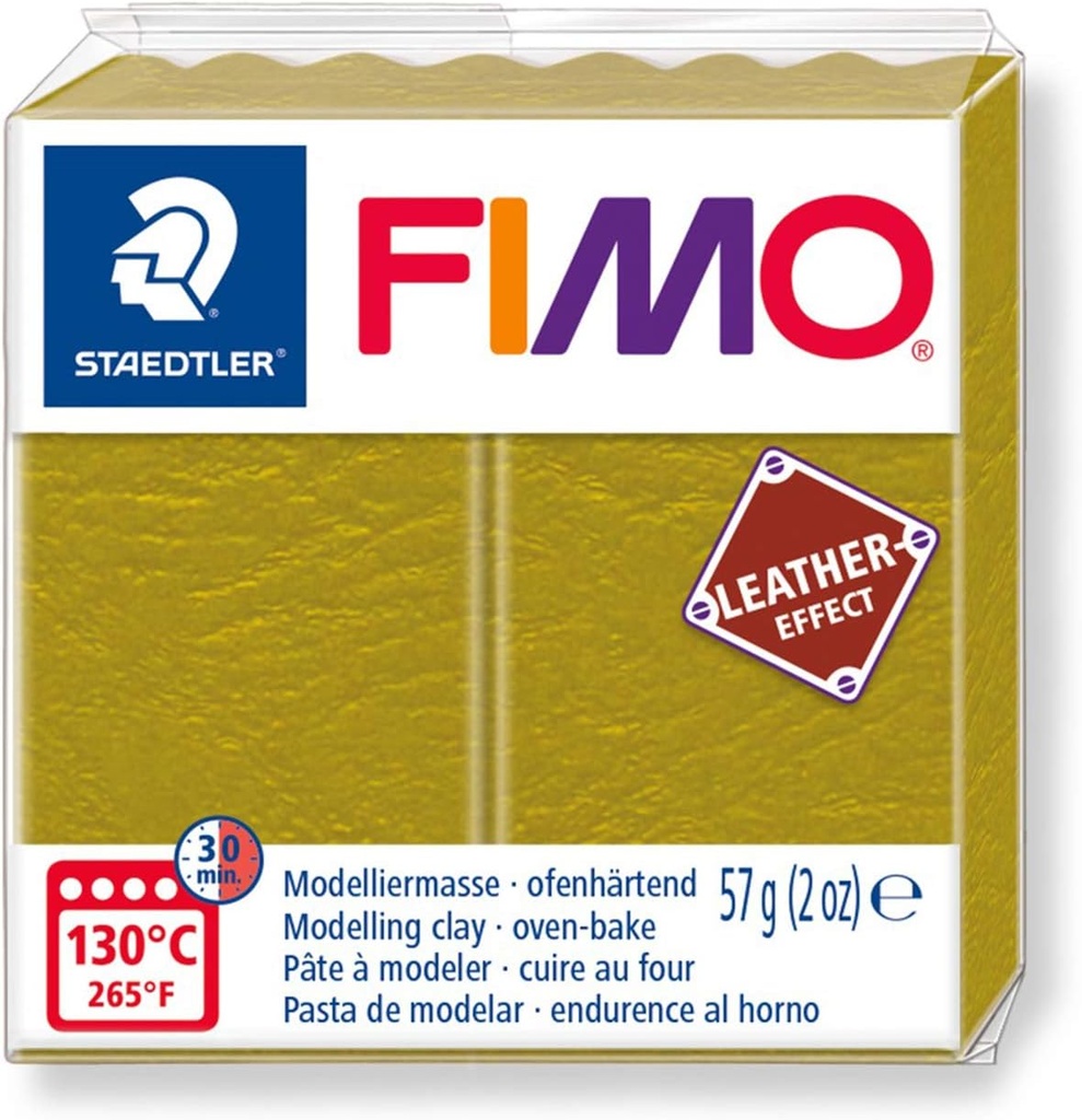 STAEDTLER MODELLING CLAY FIMO LEATHER EFFECT 57G OLIVE 8010-519