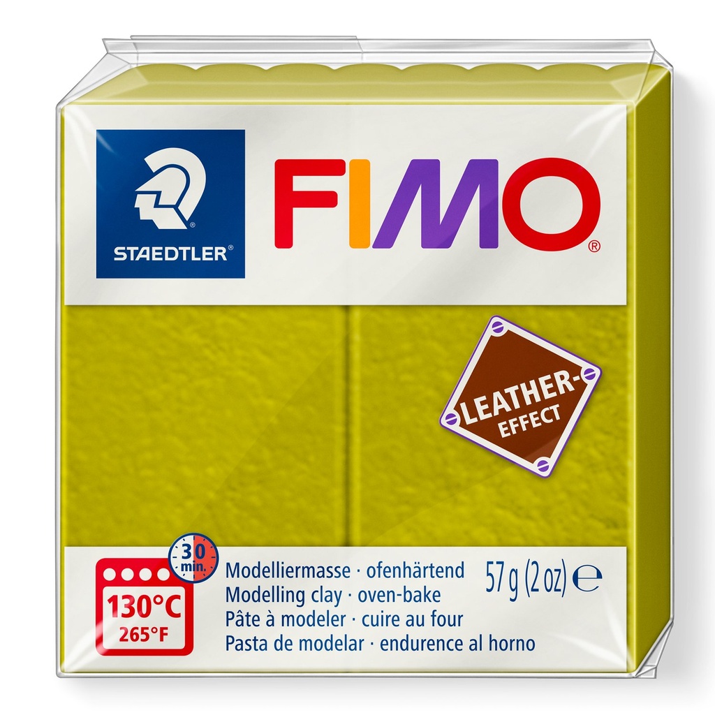 STAEDTLER MODELLING CLAY FIMO LEATHER EFFECT 57G OLIVE 8010-519