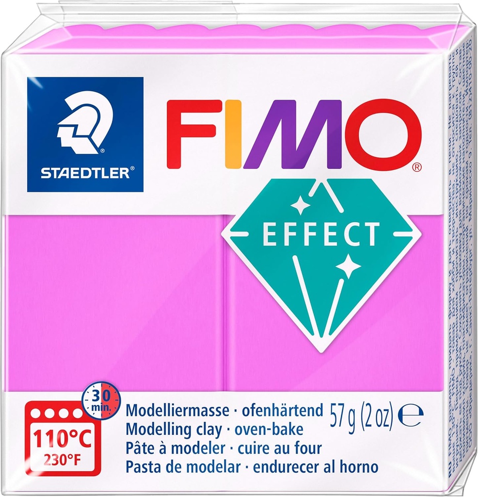 STAEDTLER MODELLING CLAY FIMO EFFECT 57G NEON PURPLE 8010-601