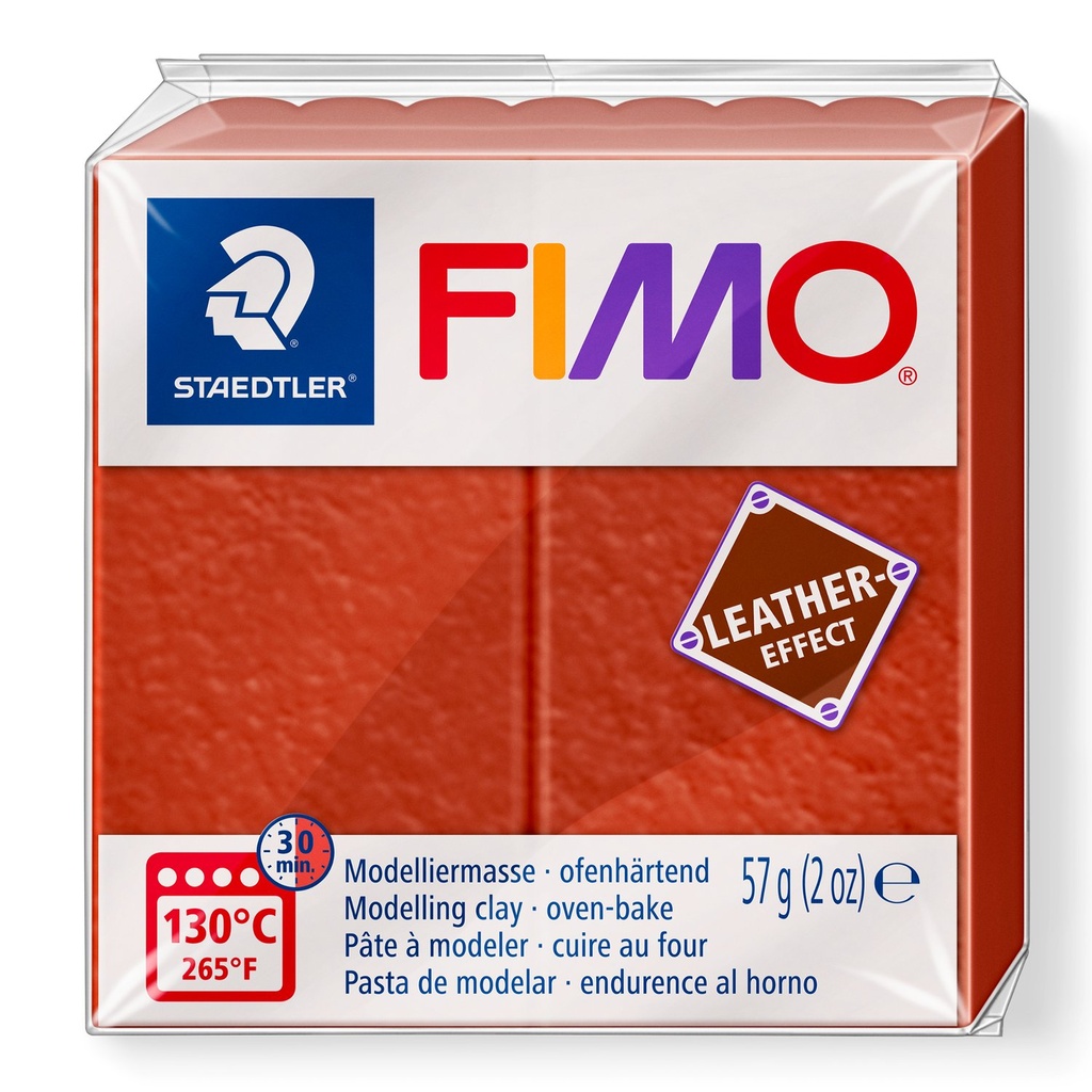 STAEDTLER MODELLING CLAY FIMO LEATHER EFFECT 57G RUST 8010-749