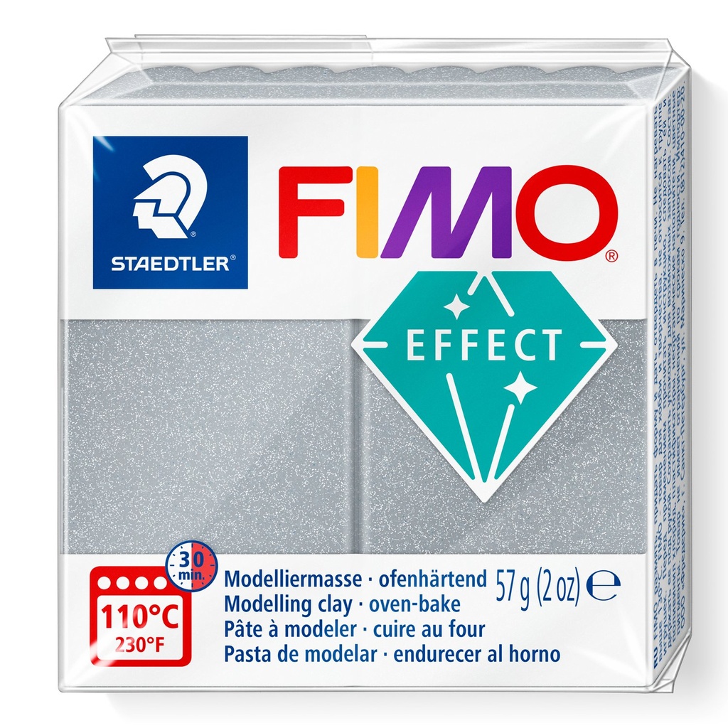 STAEDTLER MODELLING CLAY FIMO EFFECT 57G SILVER METALLIC 8010-81