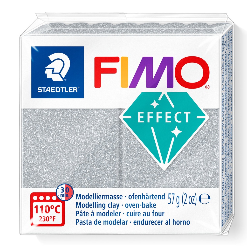 STAEDTLER MODELLING CLAY FIMO EFFECT 57G SILVER GLITTER 8010-812