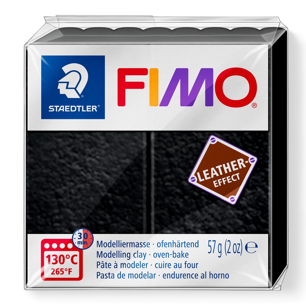 STAEDTLER MODELLING CLAY FIMO LEATHER EFFECT 57G BLACK 8010-909