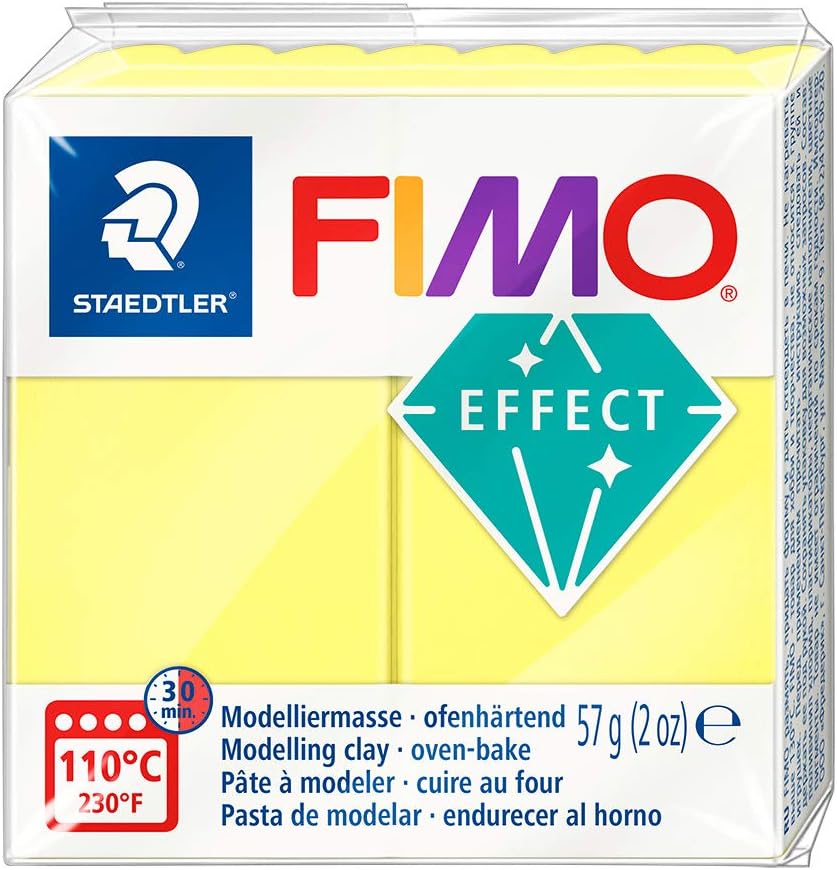 STAEDTLER MODELLING CLAY FIMO EFFECT YELLOW TRANSLUCENT 57g