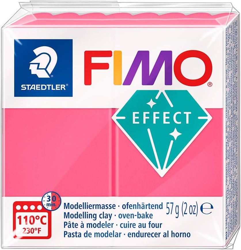 STAEDTLER MODELLING CLAY FIMO EFFECT 57G RED TRANSLUCENT 8020-204