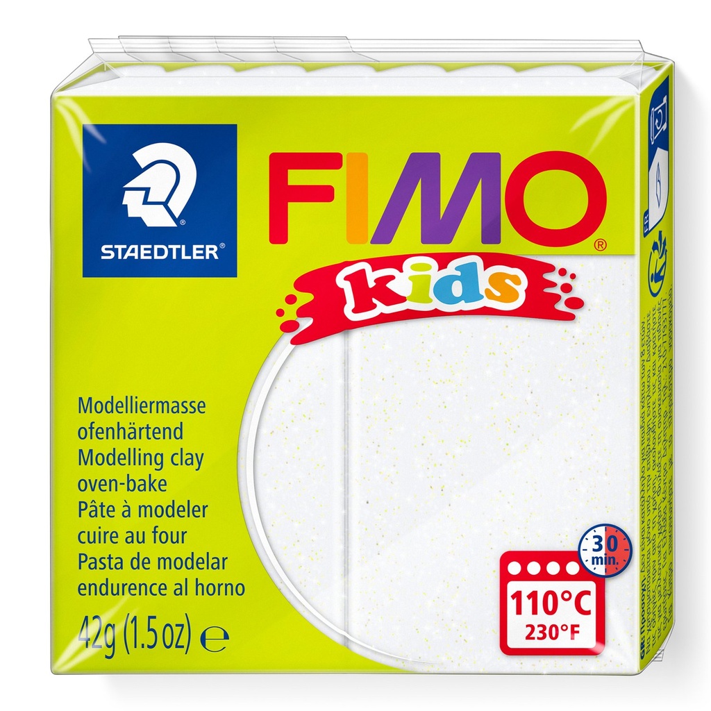 STAEDTLER MODELLING CLAY FIMO KIDS 42G WHITE GLITTER 8030-052