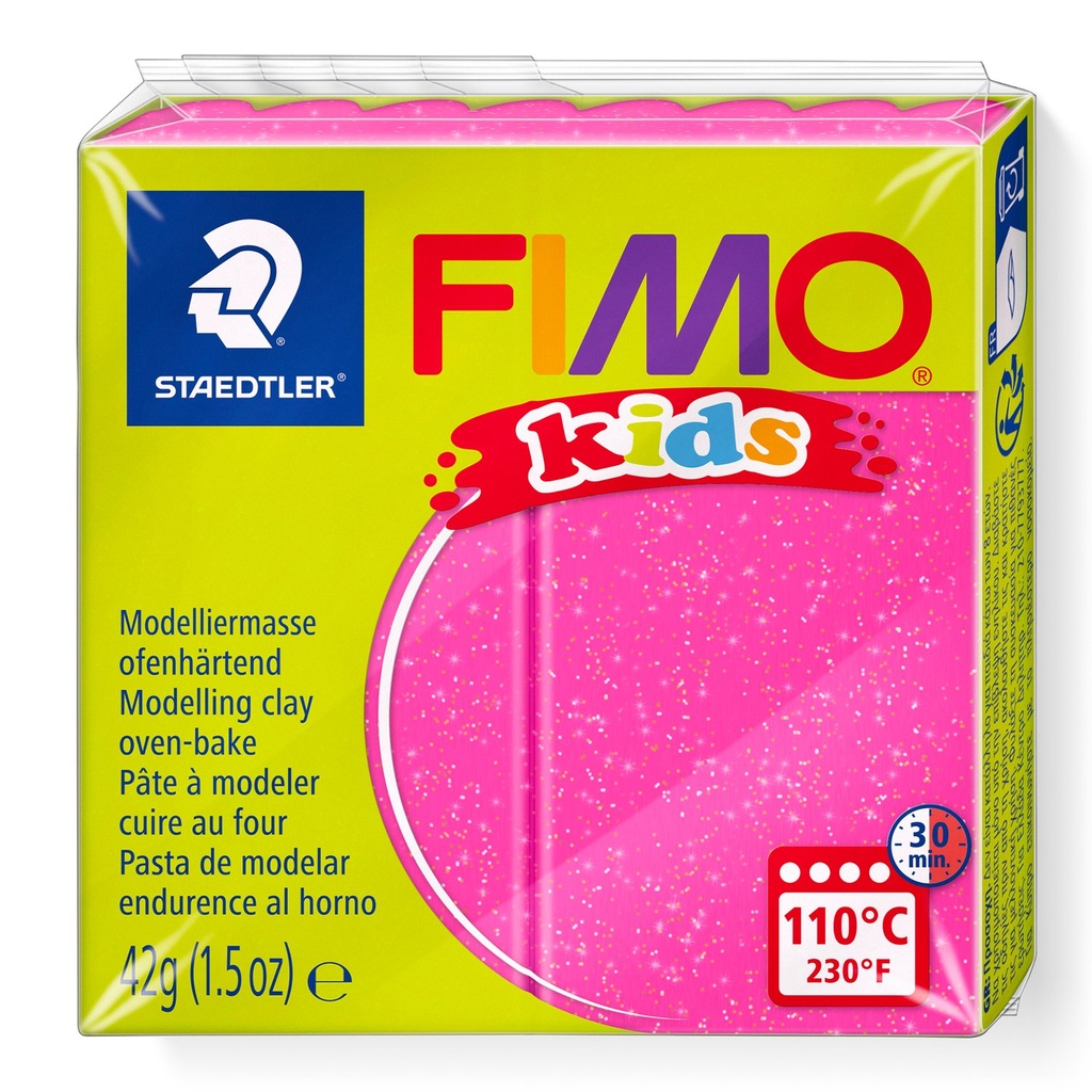 STAEDTLER MODELLING CLAY FIMO KIDS 42G GLITTER PINK 