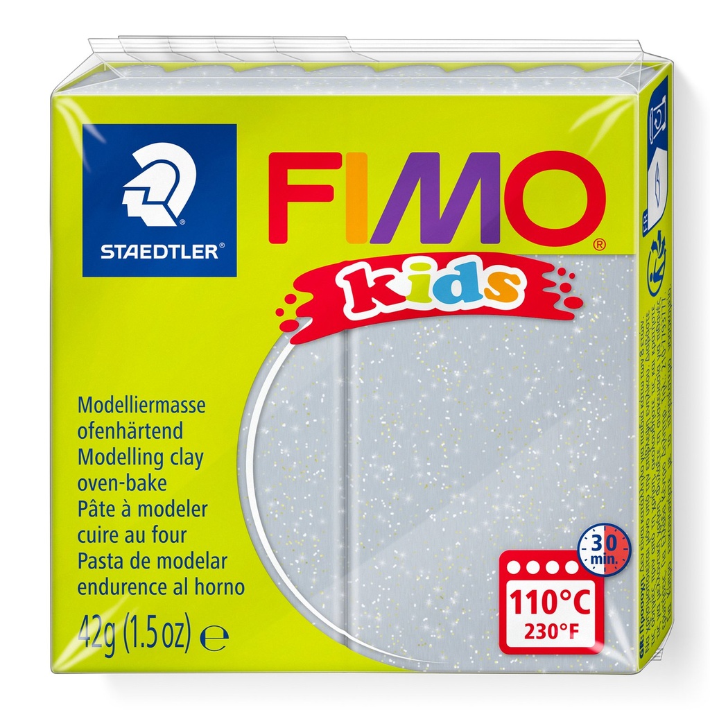 STAEDTLER MODELLING CLAY FIMO KIDS 42G GLITTER SILVER 8030-812