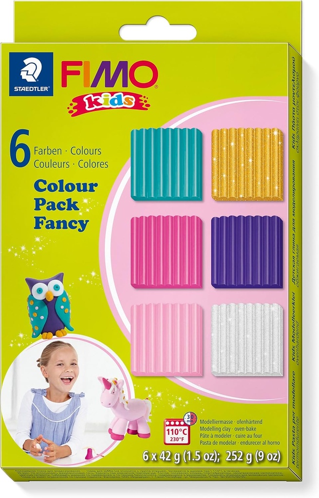 STAEDTLER SET MODELLING CLAY FIMO KIDS COLOUR PACK GOLD LILA 8032 02