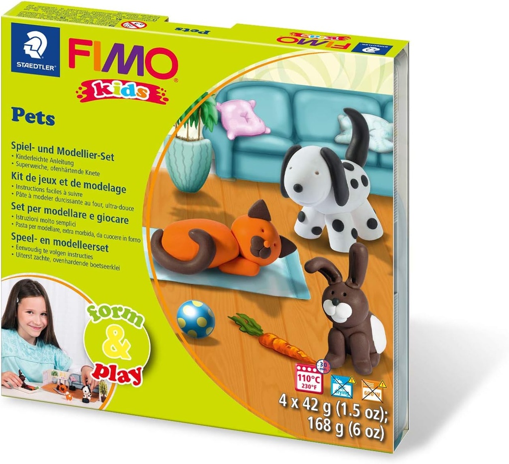 STAEDTLER SET MOD. CLAY FIMO KIDS F&P PETS