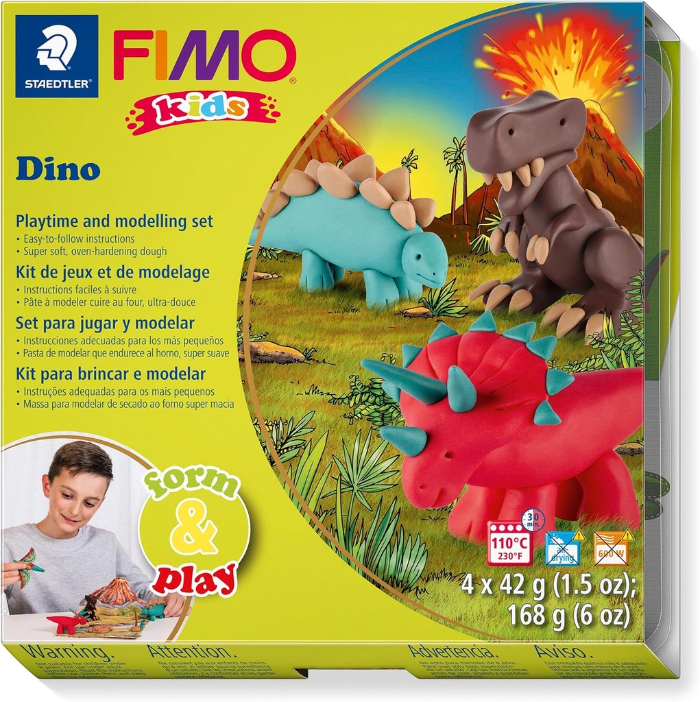 STAEDTLER SET MODELLING CLAY FIMO KIDS FORM PLAY DINO 8034 07 LY