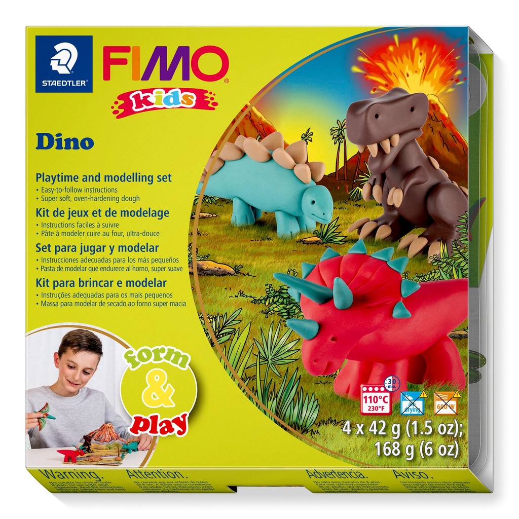 STAEDTLER SET MODELLING CLAY FIMO KIDS FORM PLAY DINO 8034 07 LZ