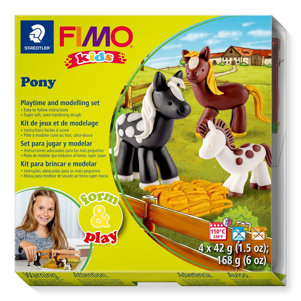 STAEDTLER SET MODELLING CLAY FIMO KIDS FORM & PLAY PONY 8034 08 LZ