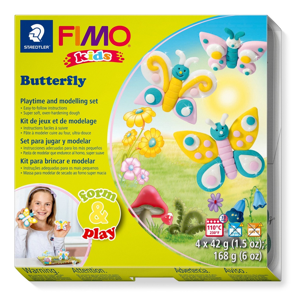 STAEDTLER SET MODELLING CLAY FIMO KIDS FORM & PLAY BUTTERFLY 8034 10 LZ