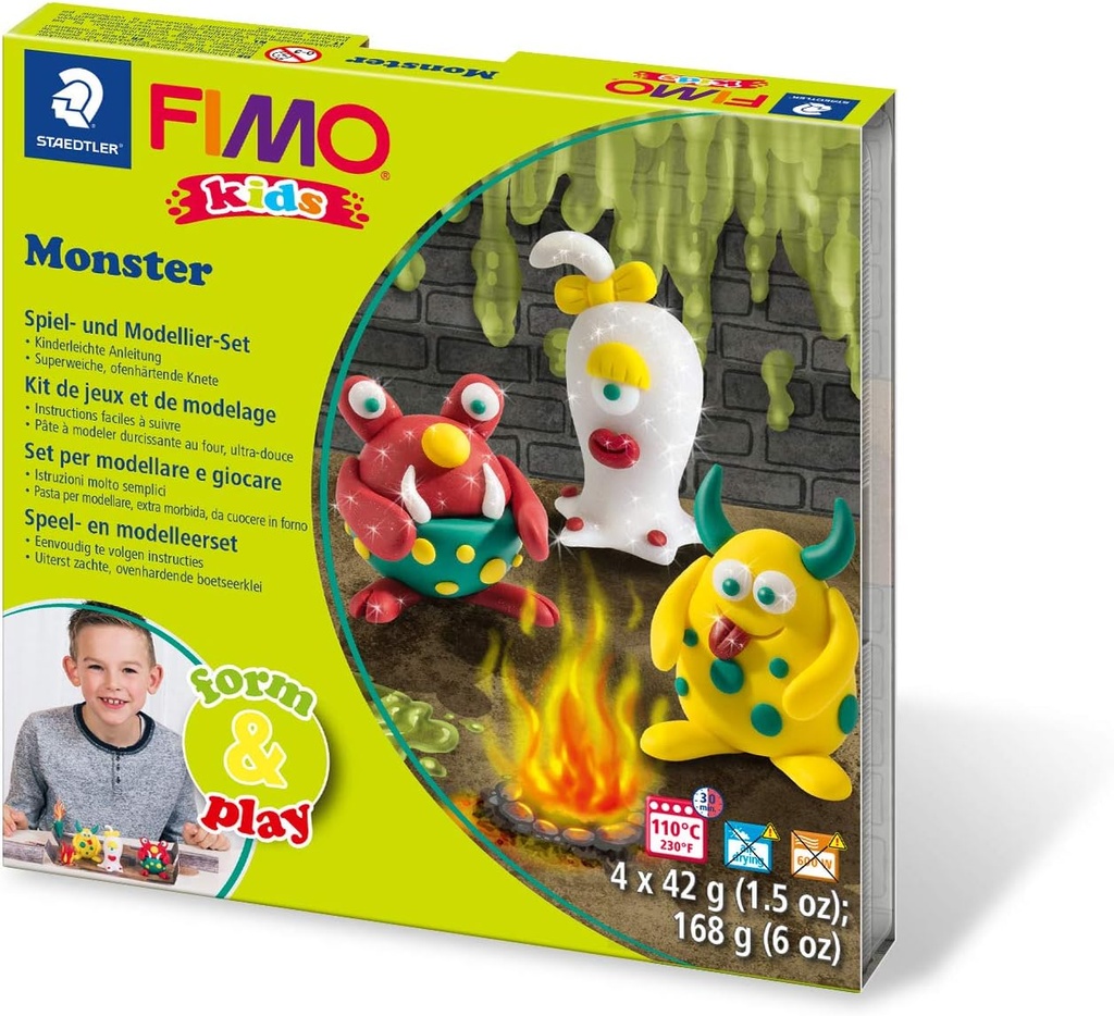 STAEDTLER SET MOD. CLAY FIMO KIDS F&P MONSTER