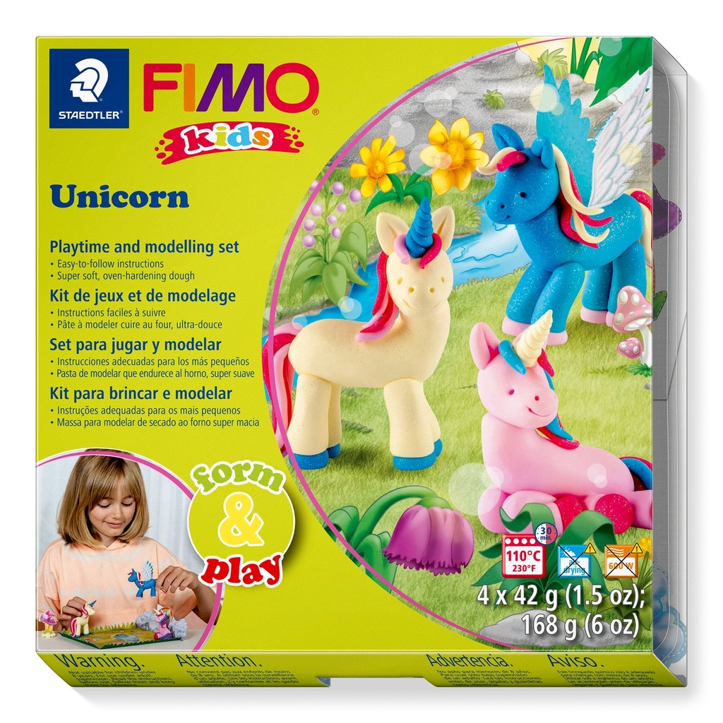 STAEDTLER SET MODELLING CLAY FIMO KIDS FORM & PLAY UNICORN 8034 19 LZ
