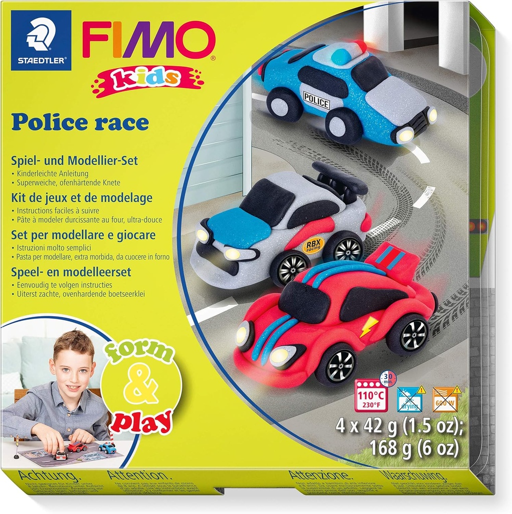 STAEDTLER SET MODELLING CLAY FIMO KIDS FORM & PLAY POLICE RACE LY 8034 29 LY