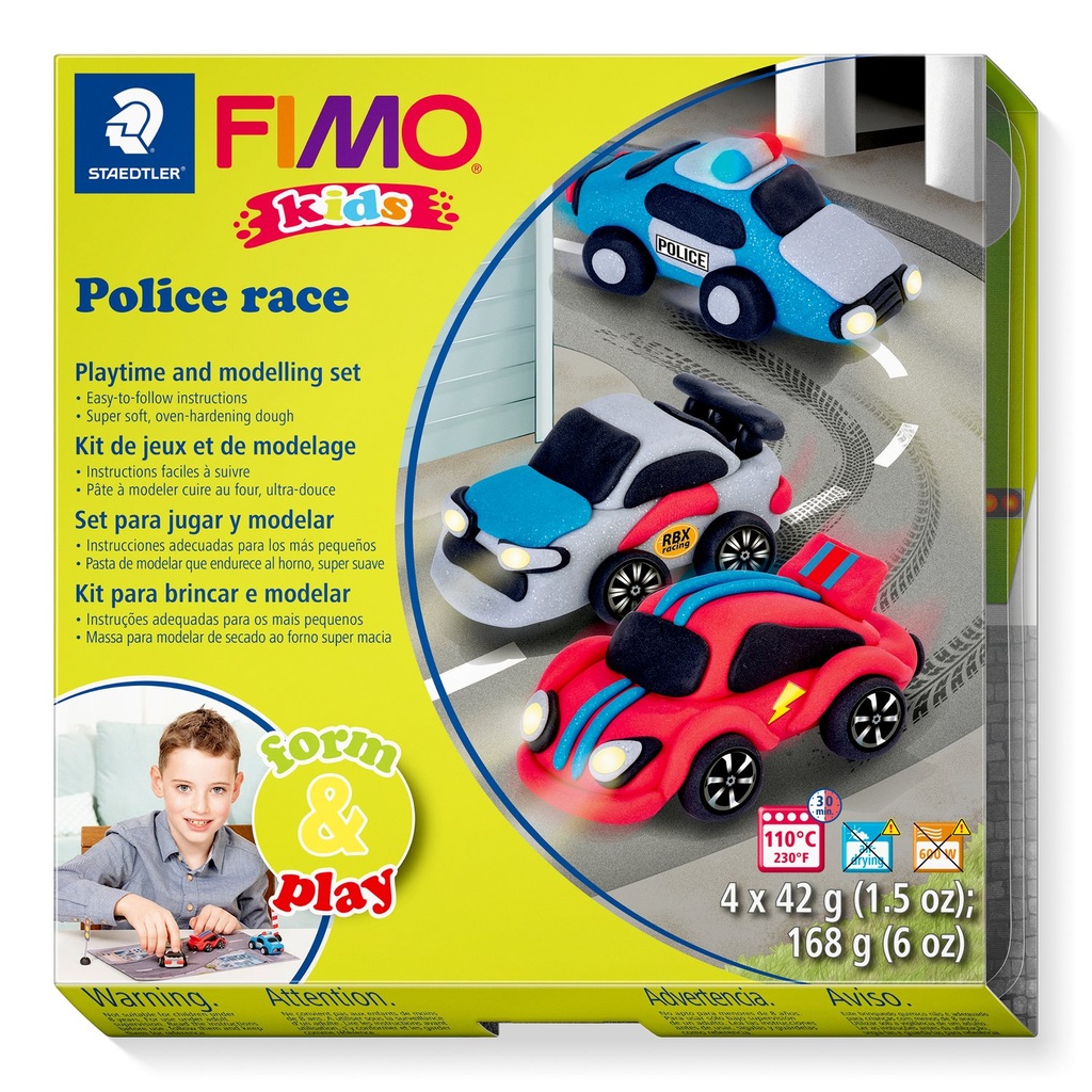 STAEDTLER SET MODELLING CLAY FIMO KIDS FORM PLAY POLICE RACE 8034 29 LZ