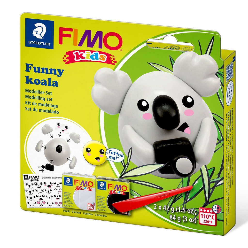 STAEDTLER SET MODELLING CLAY FIMO KIDS FUNNY KOALA 8035 19