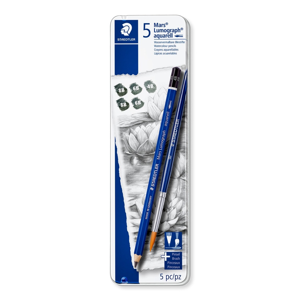 STAEDTLER MARS LUMOGRAPH  AQUARELLE PENCIL 5 SET