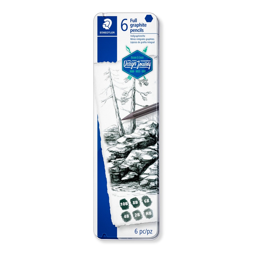 STAEDTLER PENCIL MARS LUMOGRAPH FULL GRAPHITE  6PCS SET 100G M6