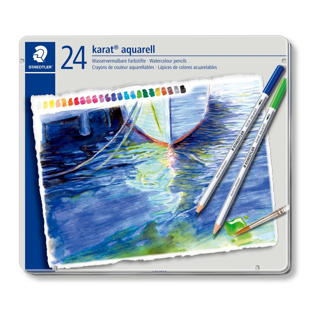 STAEDTLER KARAT AQUARELL WATERCOLOUR PENCILS 24PCS SET 125 M24