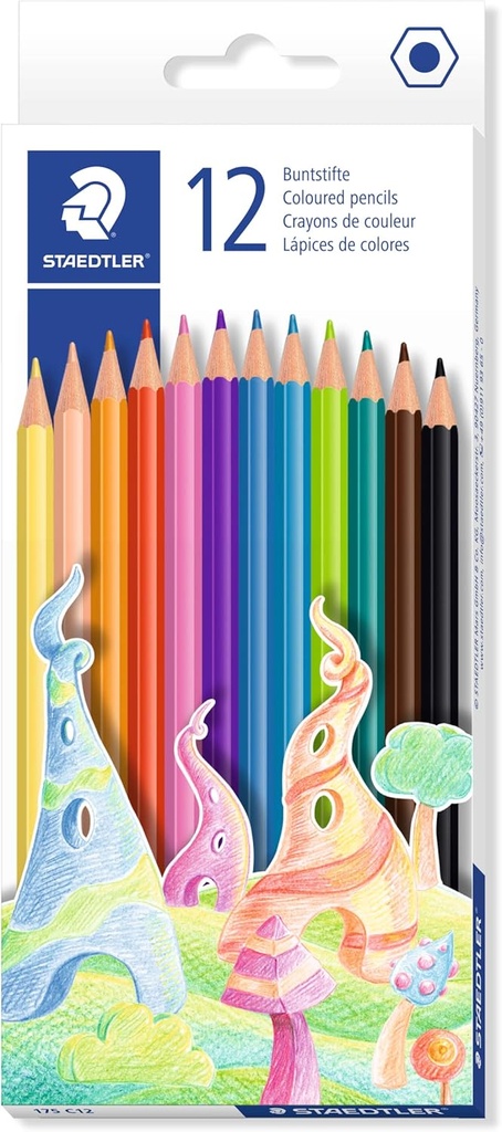 STAEDTLER WOOD FREE COLOURED PENCIL 12PC BOX 175 C12