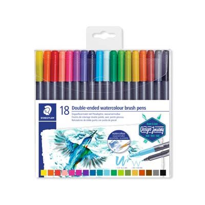 STAEDTLER DOUBLE-ENDED WATERCOL. BRUSH 18PCS