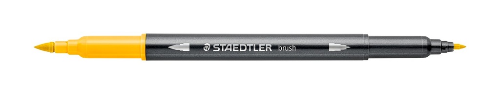 STAEDTLER DOUBLE-ENDED WATERCOLOUR BRUSH PEN - LIGHT YELLOW