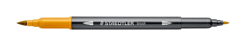 STAEDTLER DOUBLE-ENDED WATERCOLOUR BRUSH PEN - GOLDEN OCHRE