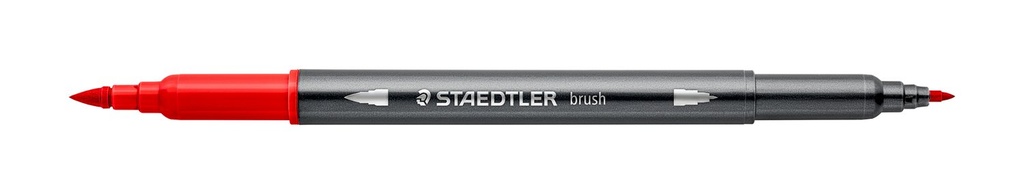 STAEDTLER DOUBLE-ENDED WATERCOLOUR BRUSH PEN - RED