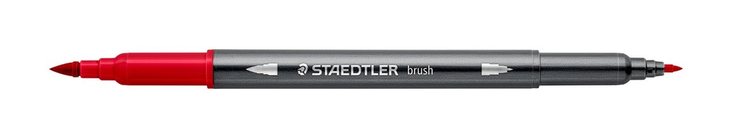 STAEDTLER DOUBLE-ENDED WATERCOLOUR BRUSH PEN - ENGLISH RED
