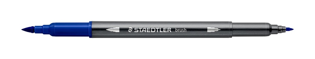 STAEDTLER DOUBLE-ENDED WATERCOLOUR BRUSH PEN - BLUE 