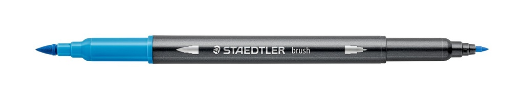 STAEDTLER DOUBLE-ENDED WATERCOLOUR BRUSH PEN - AQUA BLUE