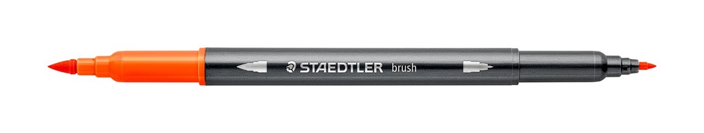 STAEDTLER DOUBLE-ENDED WATERCOLOUR BRUSH PEN - ORANGE