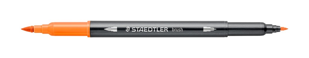 STAEDTLER DOUBLE-ENDED WATERCOLOUR BRUSH PEN - LIGHT ORANGE