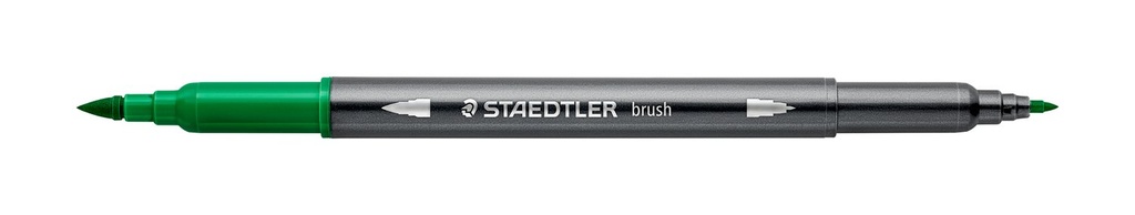 STAEDTLER DOUBLE-ENDED WATERCOLOUR BRUSH PEN -GREEN