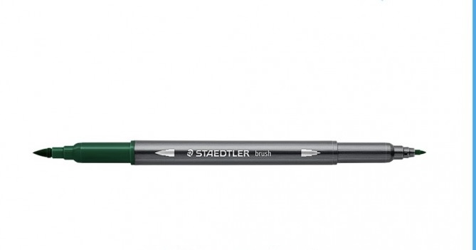 STAEDTLER DOUBLE-ENDED WATERCOL. GREEN EARTH