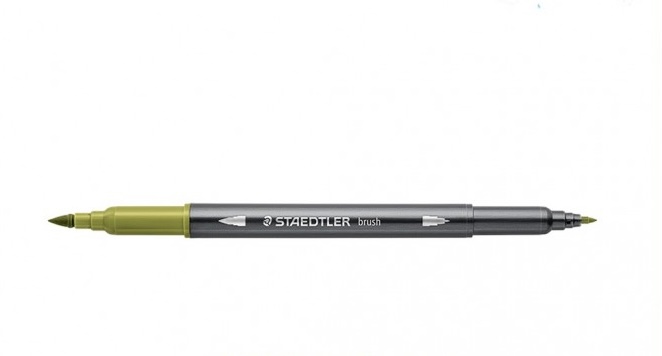 STAEDTLER DOUBLE-ENDED WATERCOL. OLIVE GREEN