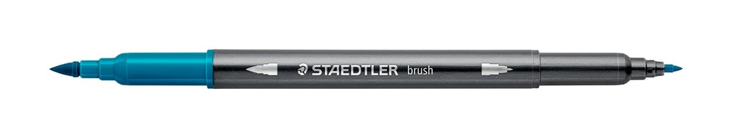 STAEDTLER DOUBLE-ENDED WATERCOLOUR BRUSH PEN - OPAL GREEN