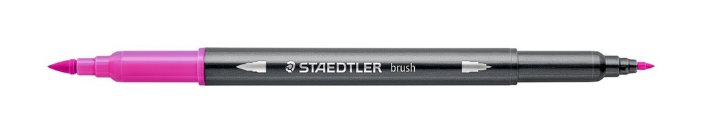 STAEDTLER DOUBLE-ENDED WATERCOLOUR BRUSH PEN - RED VIOLET