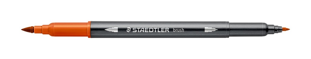 STAEDTLER DOUBLE-ENDED WATERCOLOUR BRUSH PEN - BURNT SIENNA