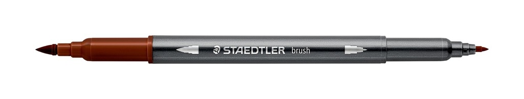 STAEDTLER DOUBLE-ENDED WATERCOLOUR BRUSH PEN-BROWN